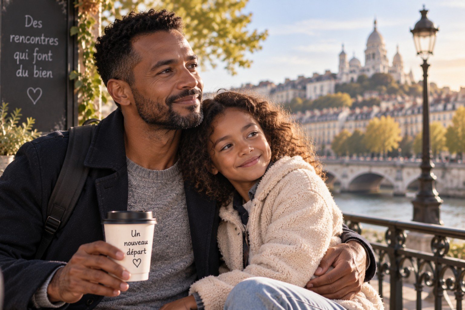 Papa célibataire  avec son enfant prêt à envisager un nouveau départ après une séparation à Paris