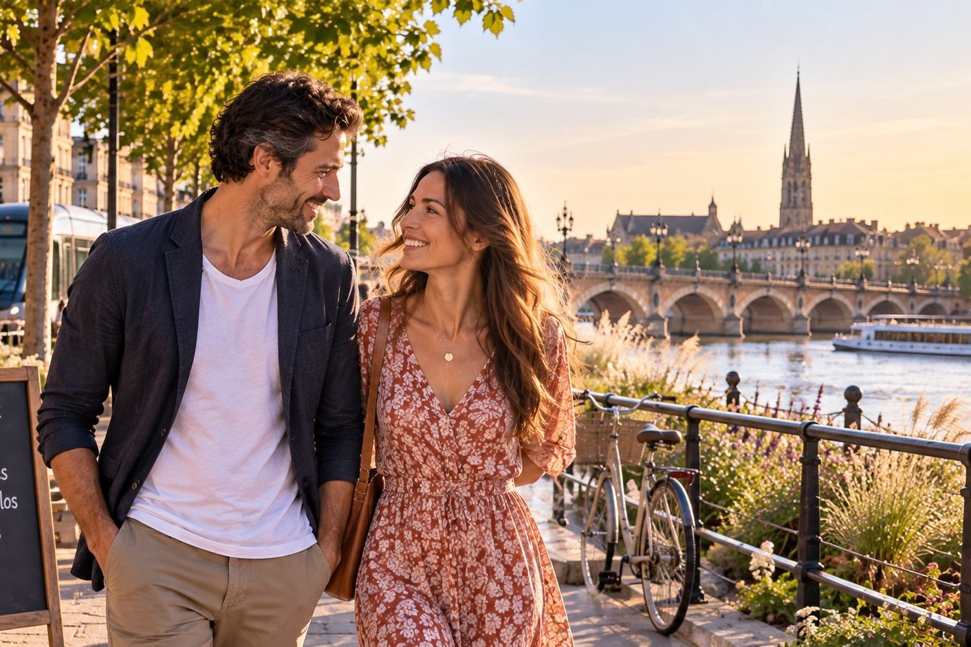Rencontre entre parents célibataires sur les quais de la Garonne à Bordeaux