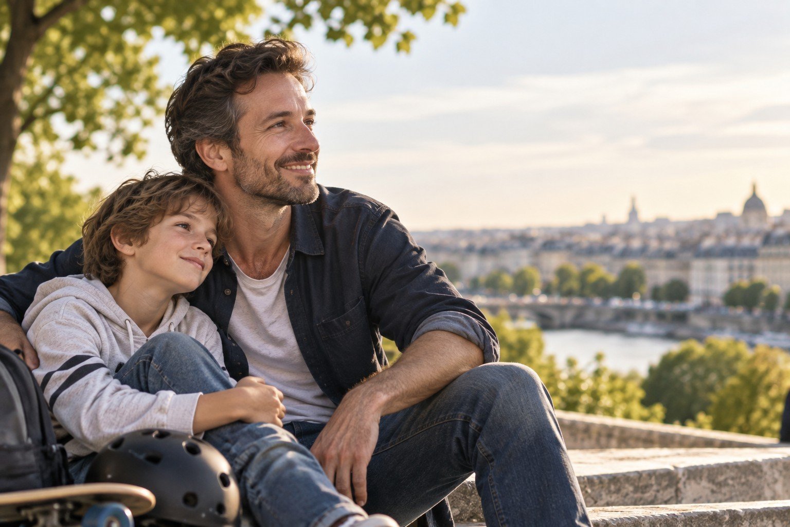 Papa célibataire avec son enfant qui se reconstruit après un divorce