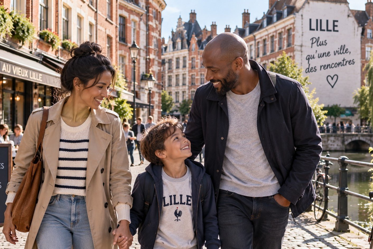 Parents solos de différentes origines avec un enfant lors d’une rencontre dans le Vieux-Lille