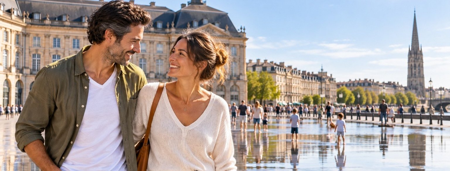 Rencontre entre parents célibataires à Bordeaux près du Miroir d’eau et de la place de la Bourse