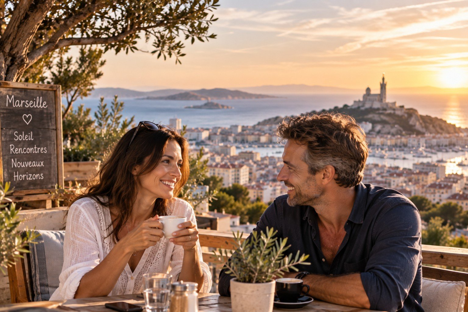 Rencontre entre parents célibataires à Marseille autour d’un café avec vue sur la ville